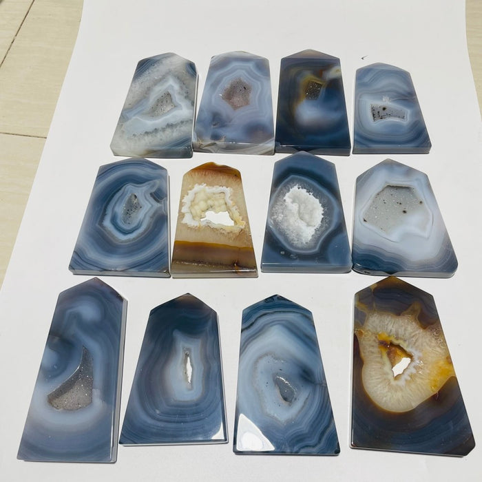 12 Pieces Agate Geode Druzy Tower Point Wholesale