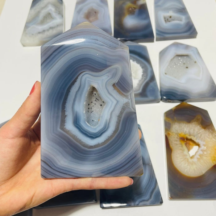 12 Pieces Agate Geode Druzy Tower Point Wholesale