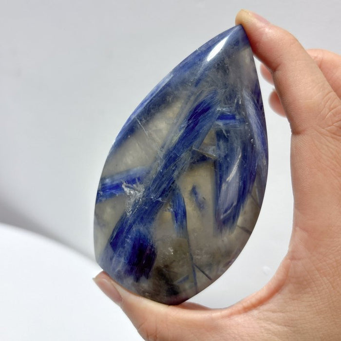 12 Pieces Beautiful Blue Kyanite Mixed Clear Quartz Arrow Head Shape Carving