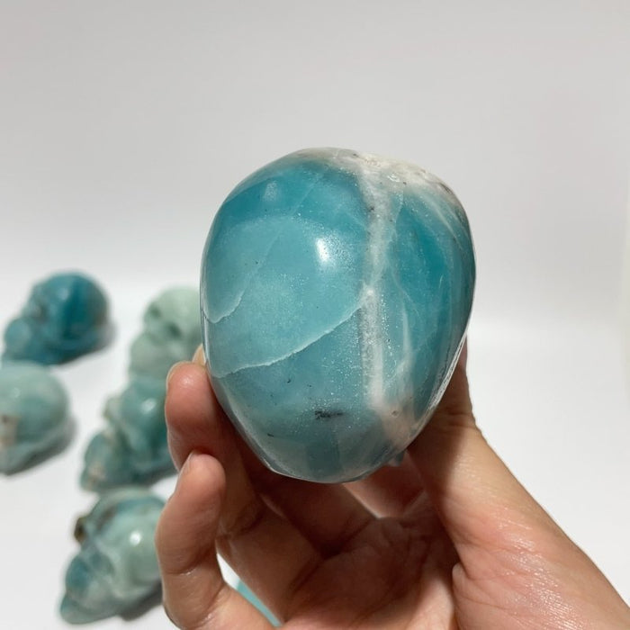 12 Pieces Caribbean Calcite Skull Carving