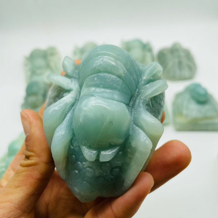12 Pieces Caribbean Calcite Spider Carving