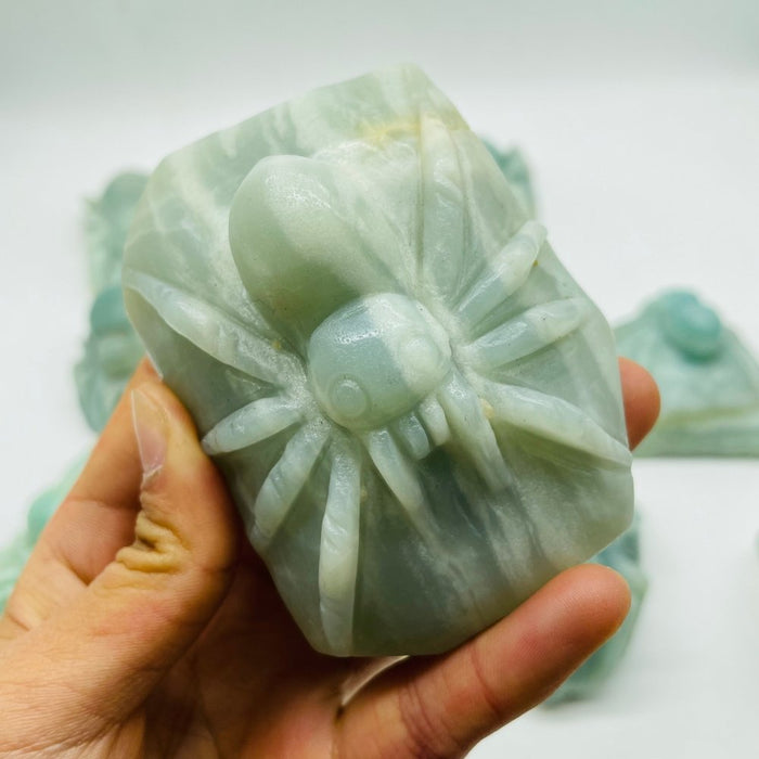 12 Pieces Caribbean Calcite Spider Carving