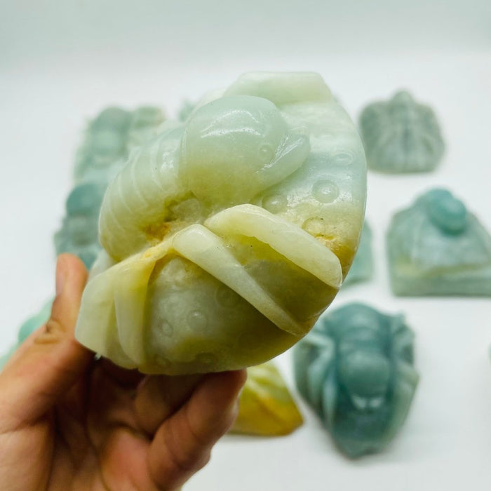 12 Pieces Caribbean Calcite Spider Carving
