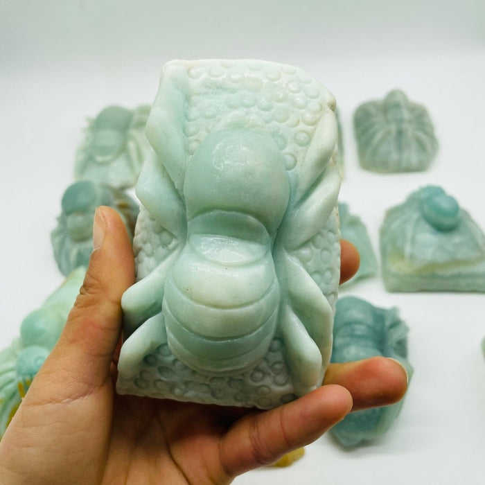12 Pieces Caribbean Calcite Spider Carving