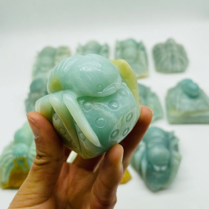 12 Pieces Caribbean Calcite Spider Carving