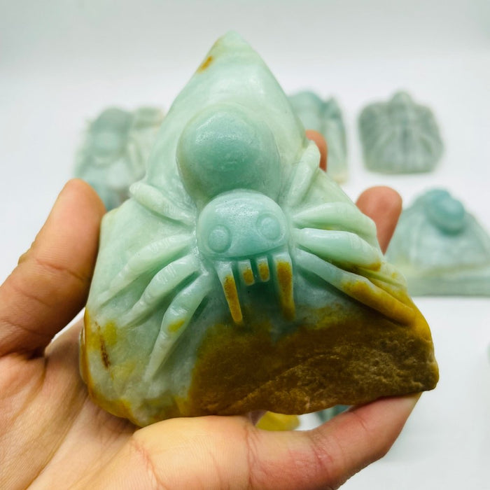 12 Pieces Caribbean Calcite Spider Carving