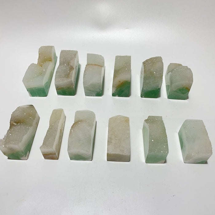 12 Pieces Fluorite Geode Druzy Tower Points