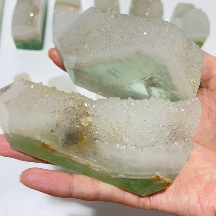 12 Pieces Fluorite Geode Druzy Tower Points