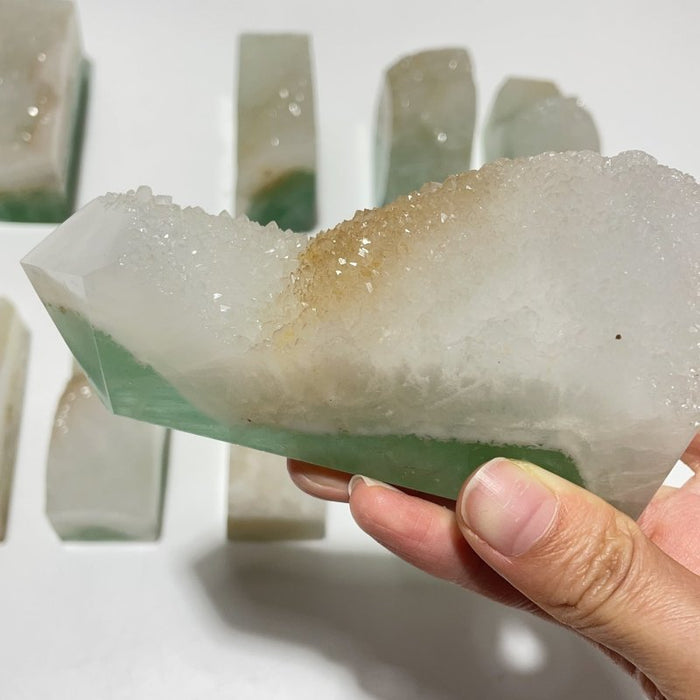 12 Pieces Fluorite Geode Druzy Tower Points