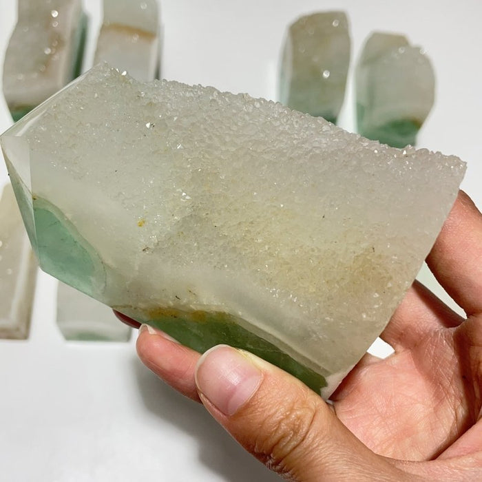 12 Pieces Fluorite Geode Druzy Tower Points