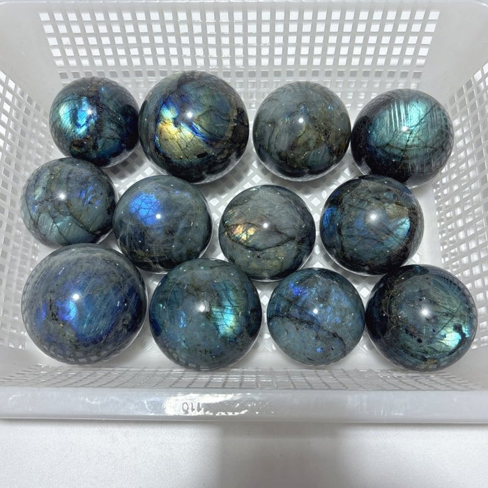 12 Pieces High Quality Labradorite Spheres