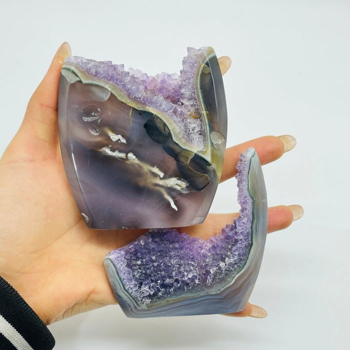 12 Pieces Polished Geode Amethyst Mixed Agate Leftover Tower