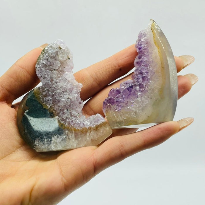 12 Pieces Polished Geode Amethyst Mixed Agate Leftover Tower