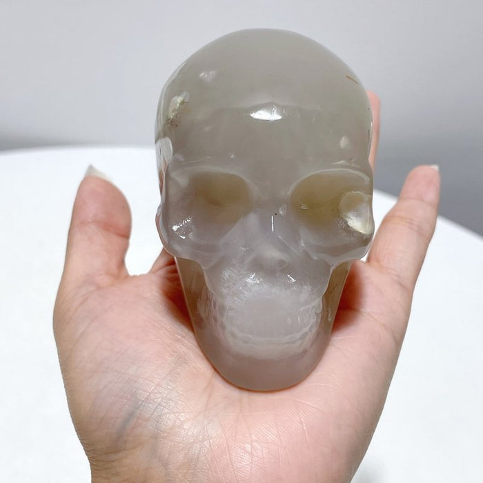 12 Pieces Sakura Agate Skull Carving