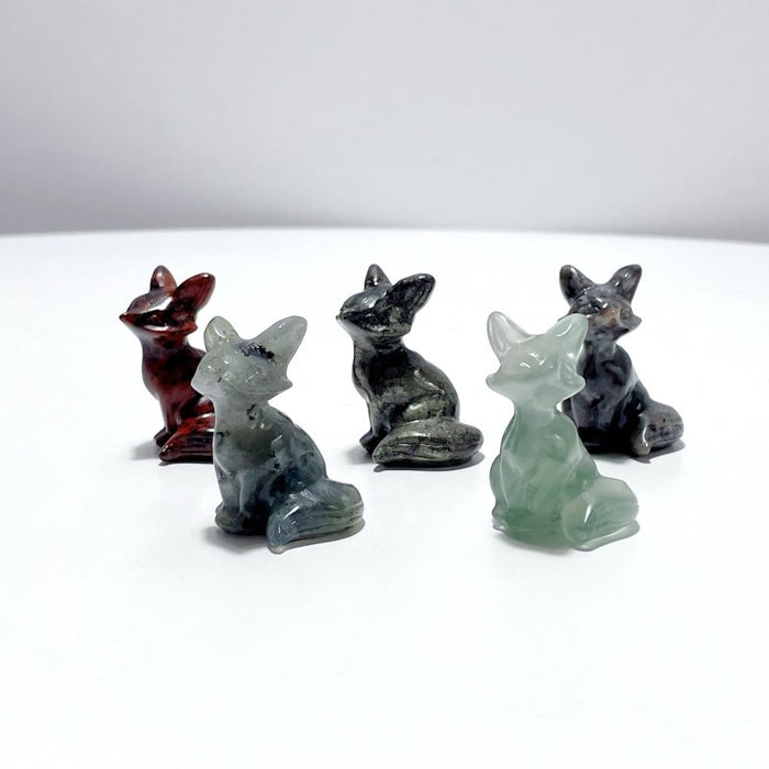 12 Types Fox Carving Wholesale Obsidian Pink Opal Yooperlite