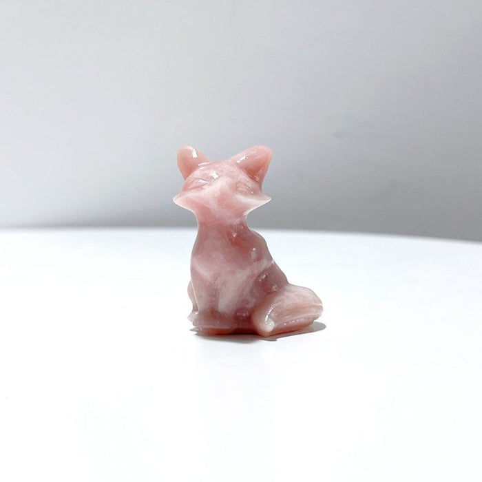 12 Types Fox Carving Wholesale Obsidian Pink Opal Yooperlite