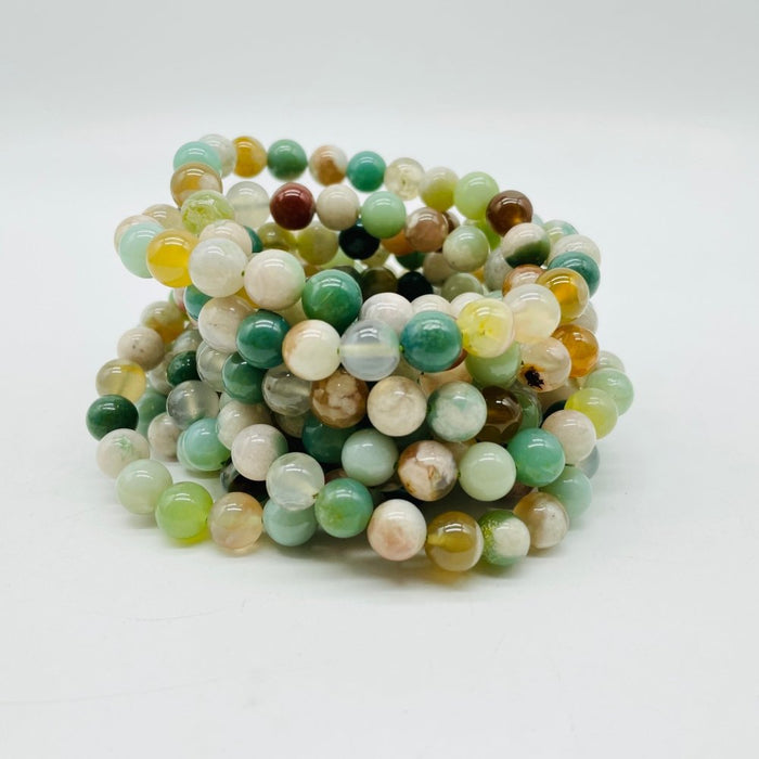 Green Sakura Flower Agate Bracelet Wholesale