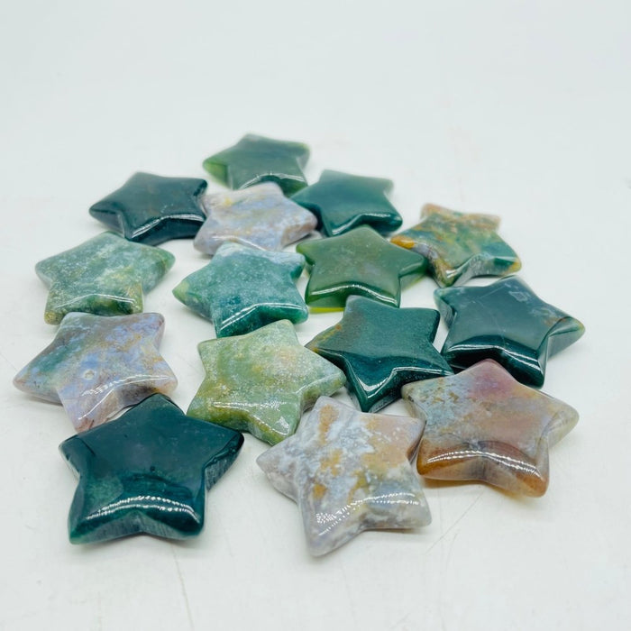 1.2in (3cm) Ocean Jasper Star&Moon Wholesale