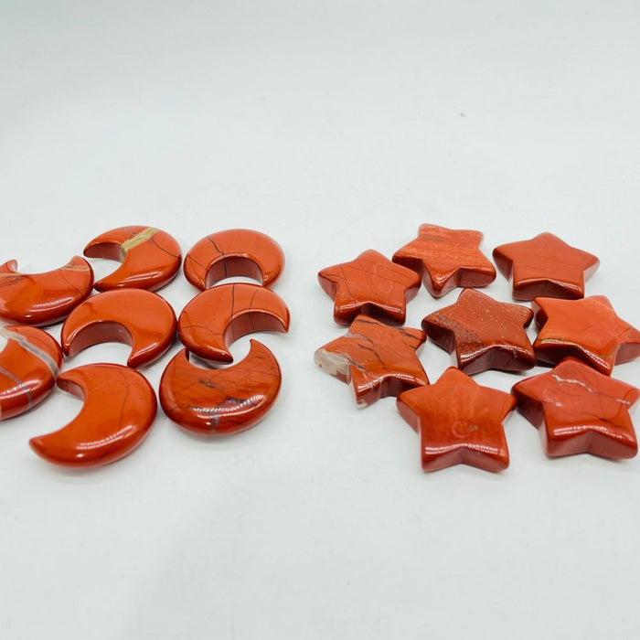 1.2in (3cm) Red Jasper Star Moon Wholesale