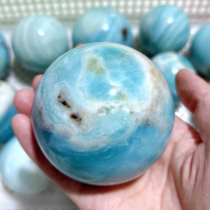 13 Pieces Beautiful Caribbean Calcite Spheres