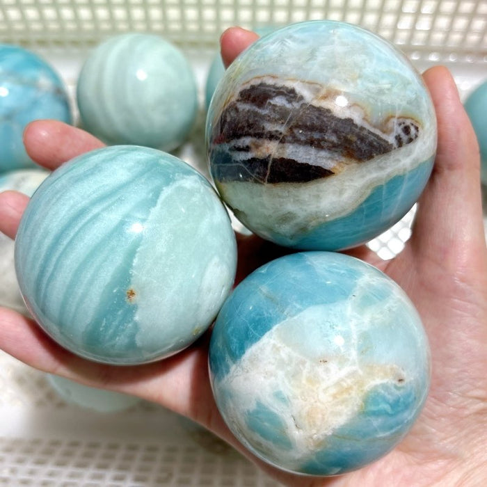13 Pieces Beautiful Caribbean Calcite Spheres
