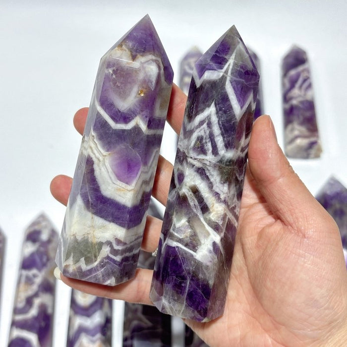 13 Pieces High Quality Chevron Amethyst Tower Points