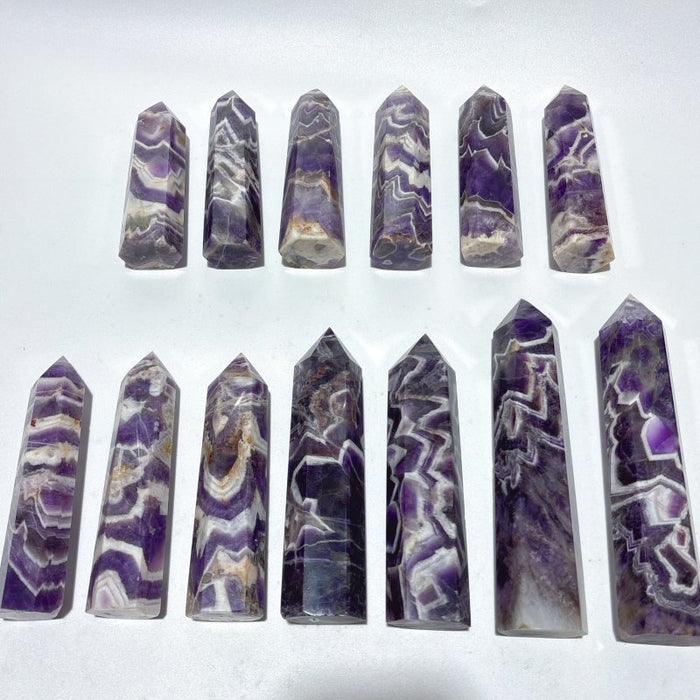 13 Pieces High Quality Chevron Amethyst Tower Points