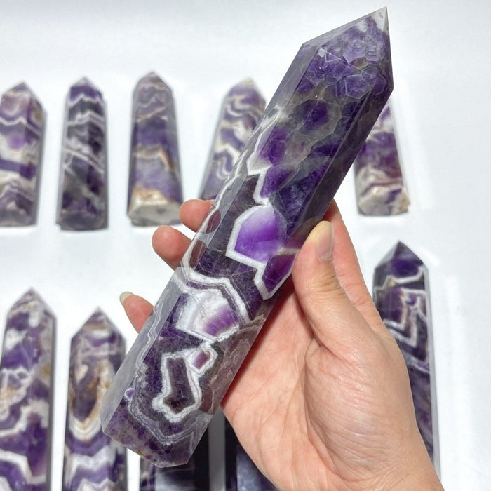13 Pieces High Quality Chevron Amethyst Tower Points