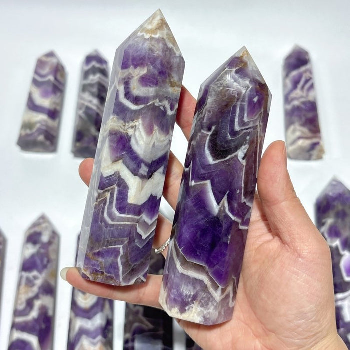 13 Pieces High Quality Chevron Amethyst Tower Points
