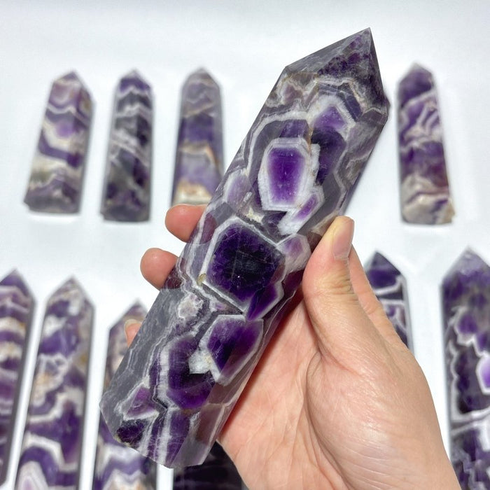 13 Pieces High Quality Chevron Amethyst Tower Points