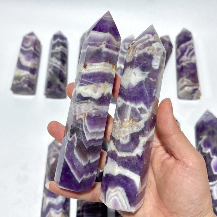 13 Pieces High Quality Chevron Amethyst Tower Points