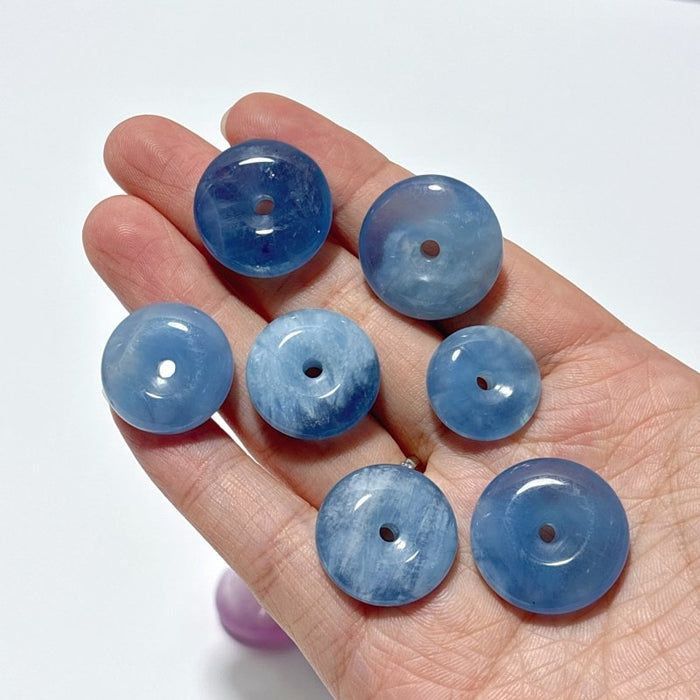 13 Pieces High Quality Mixed Material Donuts Aquamarine Kunzite