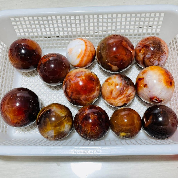 13 Pieces Large Carnelian Stone Spheres