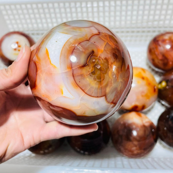 13 Pieces Large Carnelian Stone Spheres