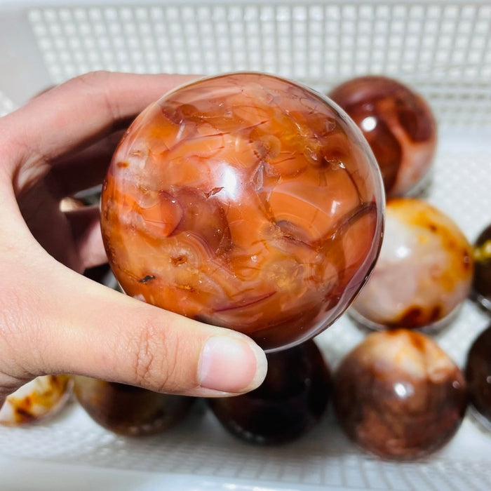 13 Pieces Large Carnelian Stone Spheres