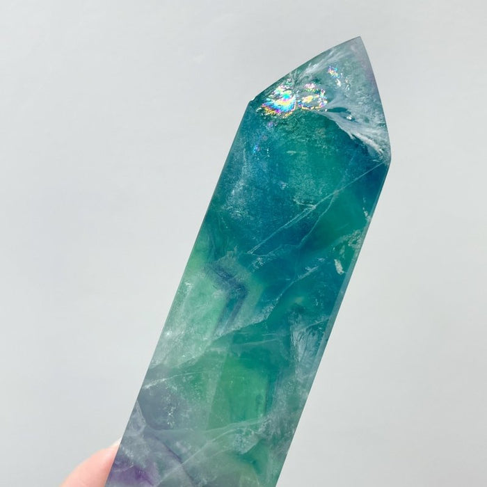 13 Pieces Large Feather Fluorite Four-Sided Tower Points
