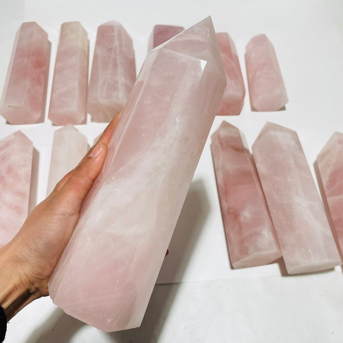 13 Pieces Large Rose Quartz Tower Points