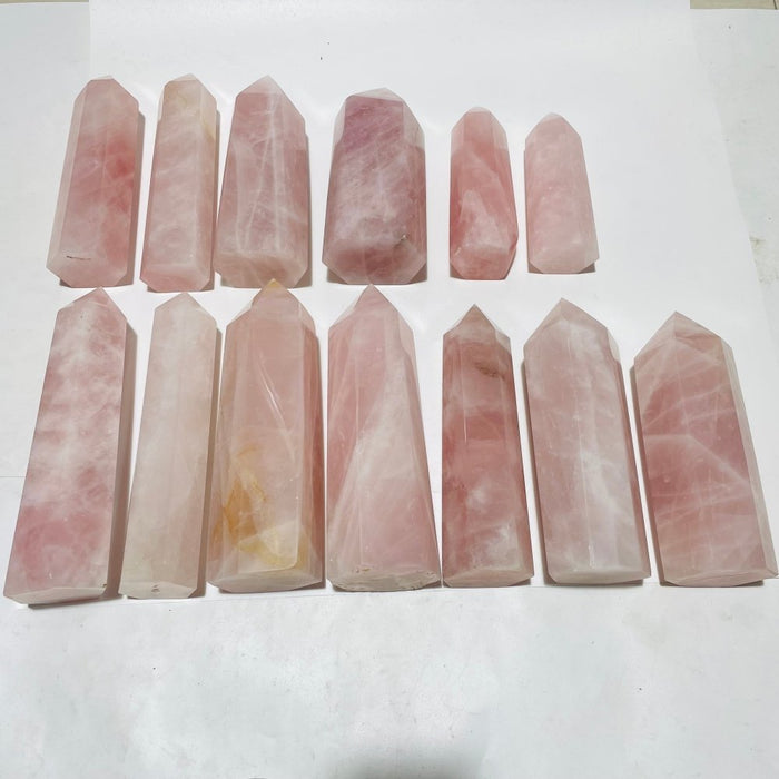 13 Pieces Large Rose Quartz Tower Points