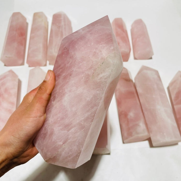 13 Pieces Large Rose Quartz Tower Points