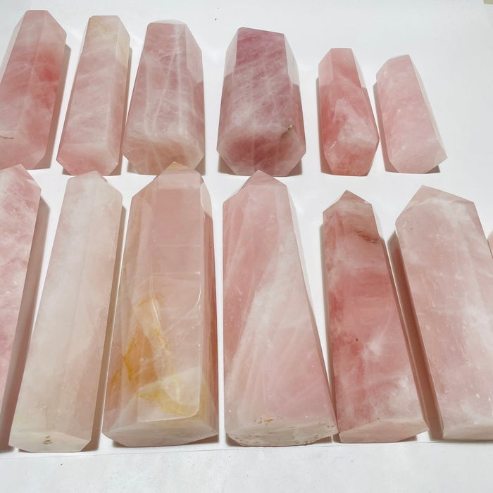 13 Pieces Large Rose Quartz Tower Points