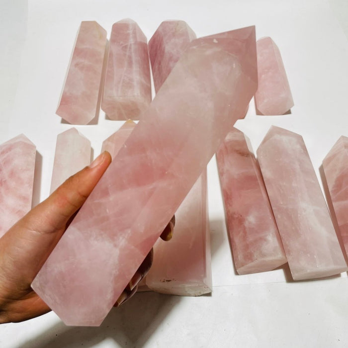 13 Pieces Large Rose Quartz Tower Points