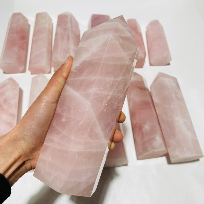 13 Pieces Large Rose Quartz Tower Points