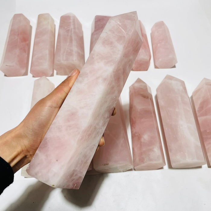 13 Pieces Large Rose Quartz Tower Points