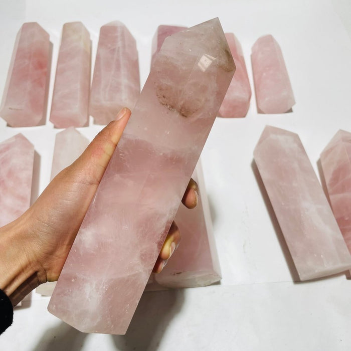 13 Pieces Large Rose Quartz Tower Points