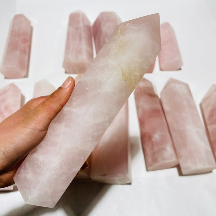 13 Pieces Large Rose Quartz Tower Points