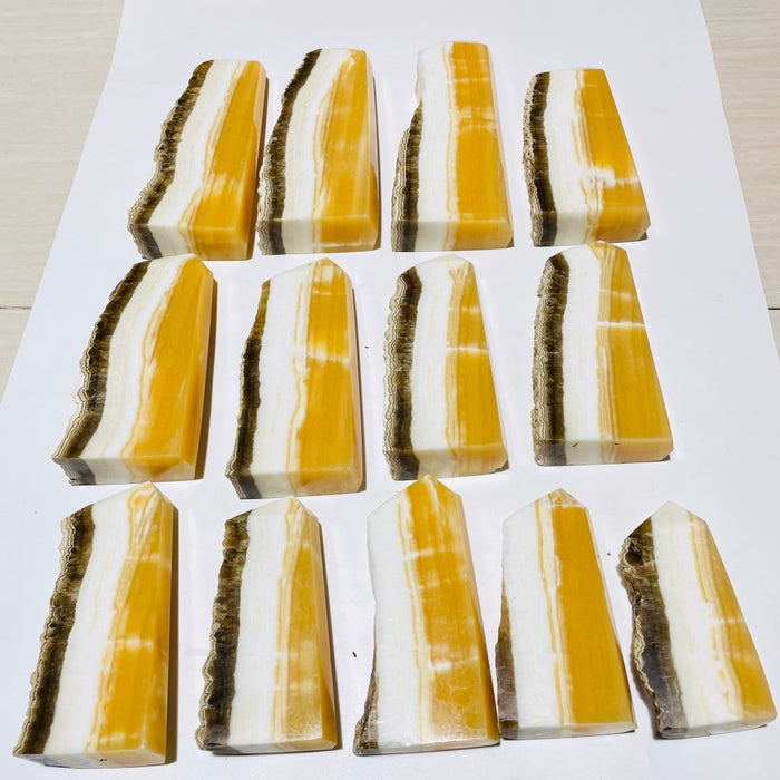 13 Pieces Large Yellow Calcite Tower Points