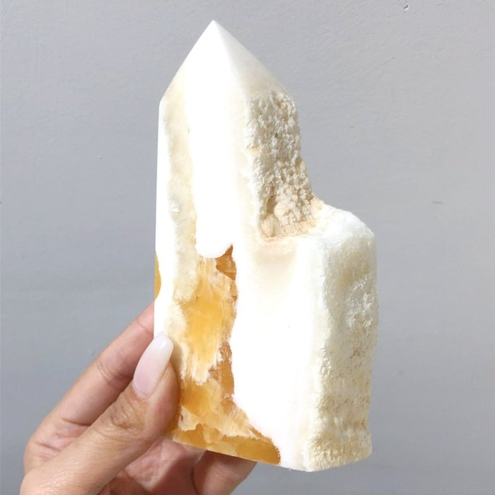 13 Pieces Large Yellow Calcite Tower Raw Side