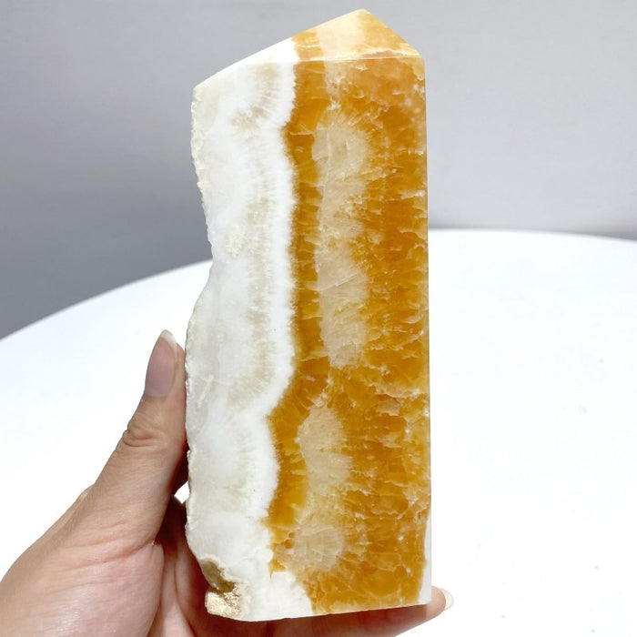 13 Pieces Large Yellow Calcite Tower Raw Side