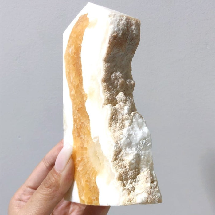 13 Pieces Large Yellow Calcite Tower Raw Side