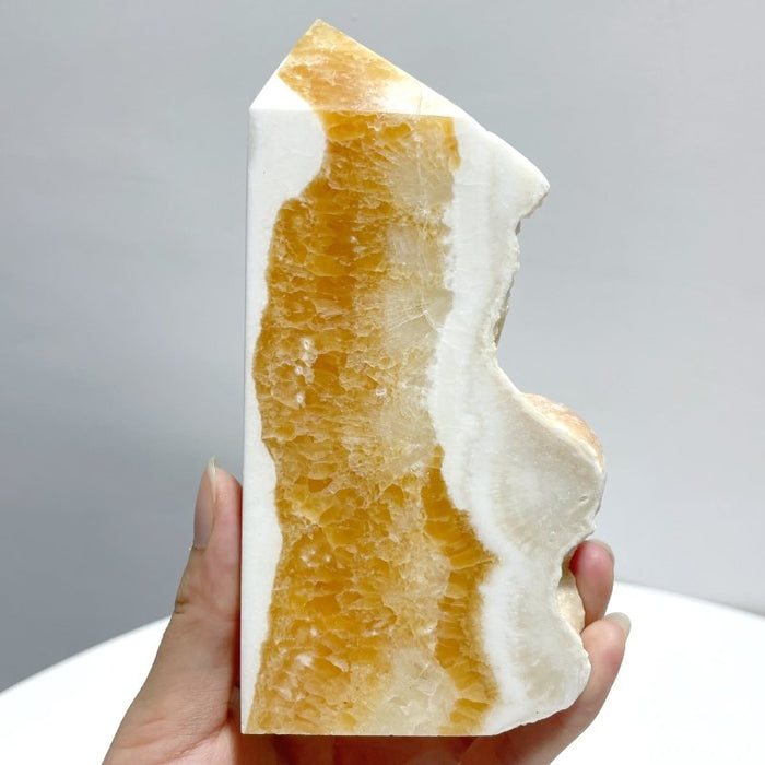 13 Pieces Large Yellow Calcite Tower Raw Side